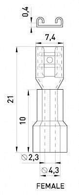 Ізольований наконечник e.terminal.stand.fdd2.250 (dd.f.1,5.2,5.l)