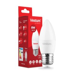 Светодиодная лампа Vestum C37 8W 4100K 220V E27 1-VS-1309, 4100