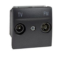 Розетка TV-R одиночная 2М Графит MGU3.451.12 UNICA Schneider, 7962, Графит