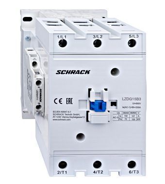 Контактор CUBICO Grand, 3Р, 75kW, 150A, 1НЗ+1HO, 230V AC LZDG15B3-- Schrack, 230V АС