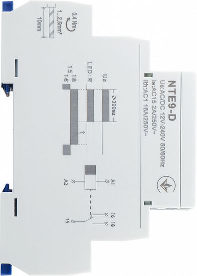 Реле часу затримки вимкнення без джерела живлення NTE9-D AC/DC 12-240V АСКО