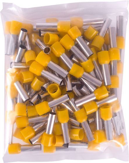 Ізольований наконечник втулковий e.terminal.stand.e16-18.yellow 16,0 кв.мм, жовтий, 100шт, Жовтий