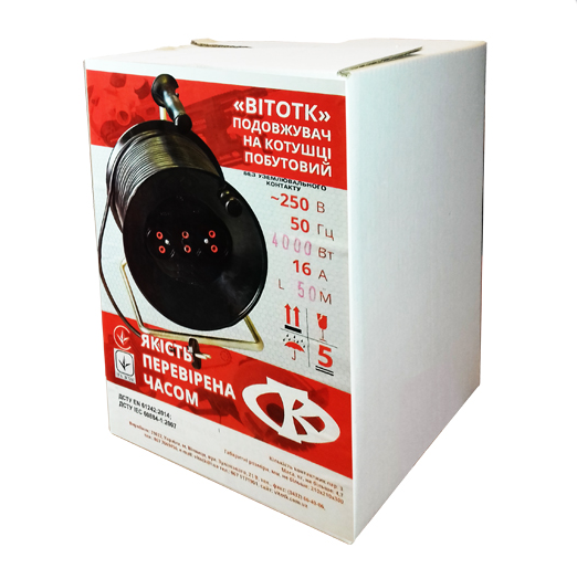 Удлинитель на катушке 4 кВт с З/К ПВС 3Х2,5 (20м) VIT OTK