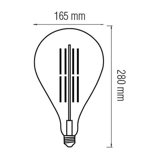 Лампа FILAMENT LED 8W 2200K E27 TOLEDO AMBER 280мм HOROZ, 001-049-0008-010, 2200