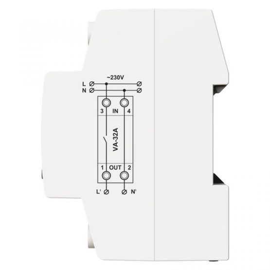 Реле напруги з контролем струму VA-32A M2W DigiTOP (білий)