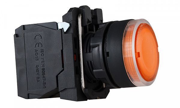 TB5-AW35M5 Кнопка з підсвічуванням жовта 1NO+1NC АСКО