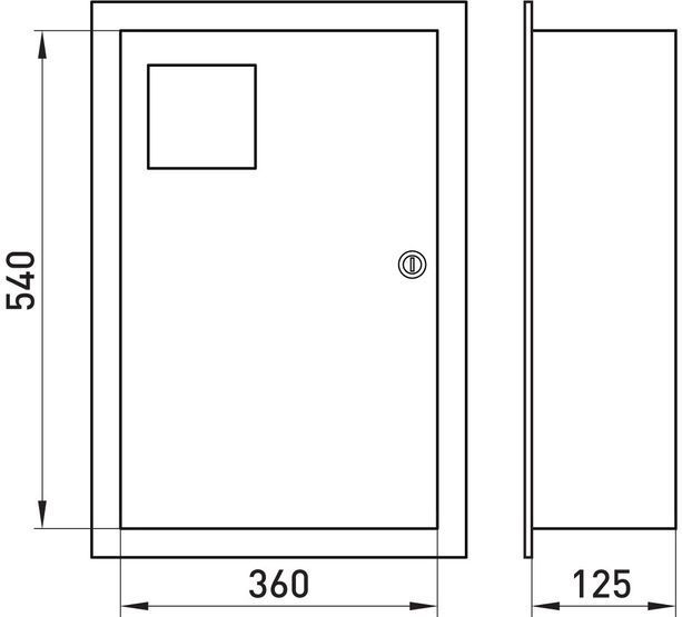 Корпус e.mbox.stand.w.f3.36.z.e металлический, под 3-ф. электронный счётчик, 36 мод., встраиваемый, с замком