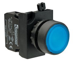 Кнопка CP100DM нажимная круглая (1НО) синяя - пластик IP65 EMAS