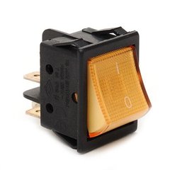A14S Выключатель с подсветкой прямоугольный желтый EMAS