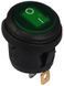 KCD1-5-101WN GR/B 220V Перемикач 1 клав.круглий вологозах. зелений з підсвічуванням