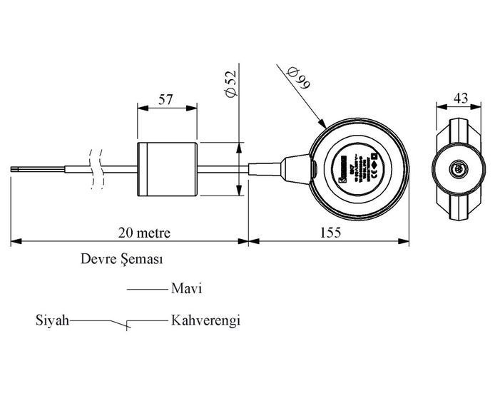Сигнализатор уровня поплавковый 1-фазный (длина кабеля 20м) SKF-20