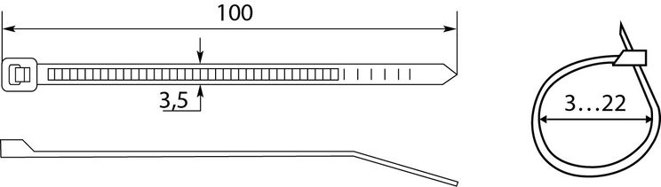 Хомути кабельні CHS 100 х 4 мм білі (упак 100шт)