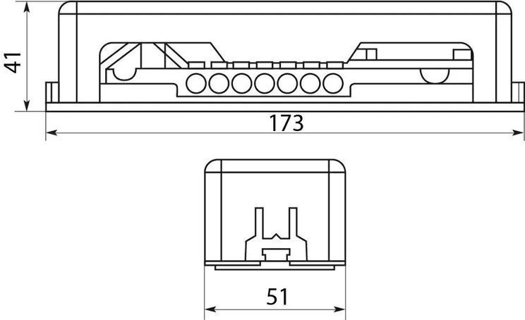 Нульова шина з кришкою BC-10