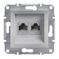 Розетка EPH4400161 Компьютерная Двойная RJ45 CAT5E UTP ASFORA Schneider Electric Алюминий, 0767, Алюминий