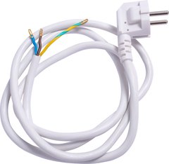 Шнур з вилкою e.wire.plug.white.1,5 3х1,5 1,2м білий E.NEXT