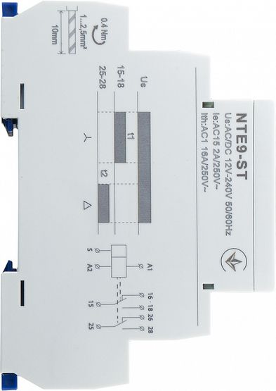 Реле часу зірка/трикутник NTE9-ST AC/DC 12-240V АСКО