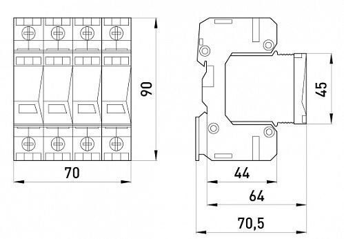 ПЗІП e.PO I 3+1m e 280V/7kA клас I+II+III, 3 полюси + N-PE, моноблок
