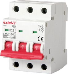 Модульний автоматичний вимикач e.mcb.pro.60.3.B 25 new, 3р, 25А, В, 6кА, new