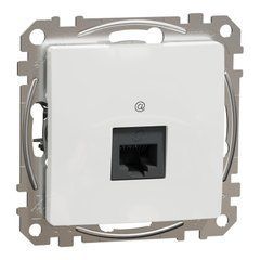 Розетка интернет один разъем RJ45 категория 5E UTP Белый Sedna Design