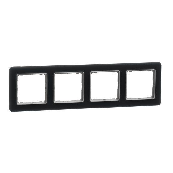 Рамка 4-постова Штучне матове скло Sedna Elements Schneider Electric SDD362804, Чорне скло