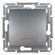 Кнопка с подсветкой Сталь EPH1800162 ASFORA plus Schneider Electric самозаж. контакты, 9946, Сталь