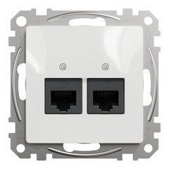 Розетка компьютерная RJ45 категория 5E UTP Білий Sedna Design