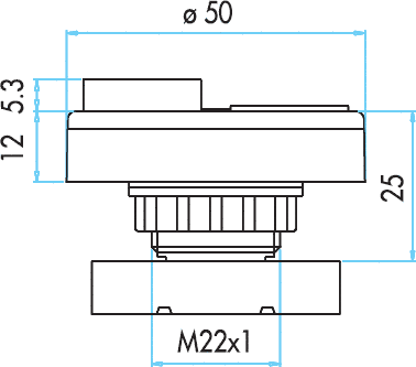 Кнопка здвоєна B102K20HB чорно-біла (1НО+1НЗ) EMAS
