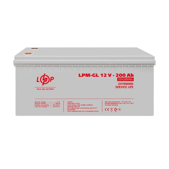 Акумулятор гелевий LPM-GL 12V - 200 Ah LogicPower