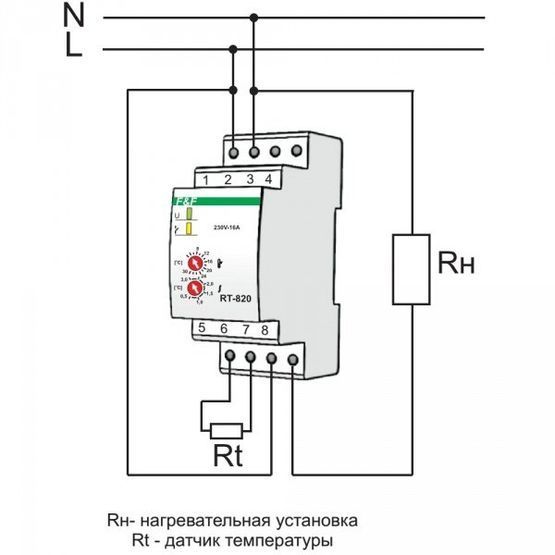 Регулятор температури RT-820, 230 В AC, від -4&deg;C до + 30&deg;C, 16А