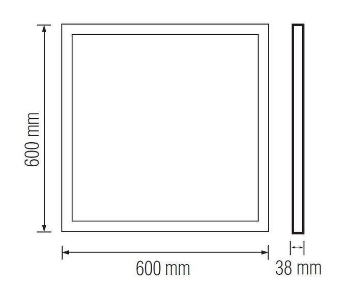 Світильник накладний 600*600 SMD LED "PULSAR-48" 48 W 6400K біілий, Білий