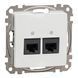Два роз&rsquo;єми RJ45 категорія 5E UTP Білий Sedna Design
