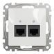 Два роз&rsquo;єми RJ45 категорія 5E UTP Білий Sedna Design