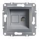 Розетка 1-я телефонна 4 конт. Сталь EPH4100162 ASFORA plus Schneider Electric, 9997, Сталь