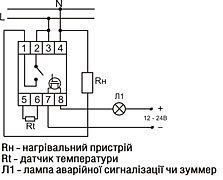 Регулятор температури RT-826, 230 В AC, від -25&deg;C до +130&deg;C, 16А