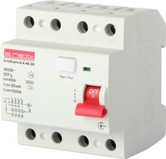 Выключатель дифференциального тока e.rccb.pro.A.4.40.30, 4р, 40А, 30мА., тип A