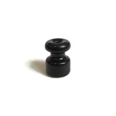 Изолятор красивый фарфоровый для наружной проводки (ролик) черный