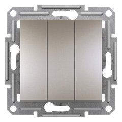 Вимикач 3-х клавішний Бронза EPH2100169 ASFORA Schneider Electric, 9948, Бронза