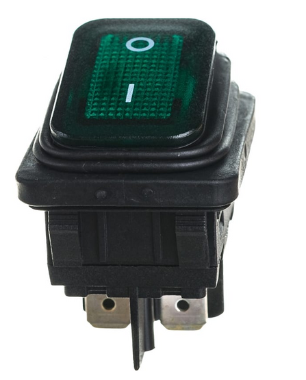Вимикач A54B1Y11 з підсвіткою прямокутний зелений IP65 EMAS