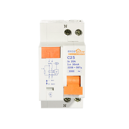 Диференційний вимикач ECO 2p 25A/30мА ECOНОМЕ