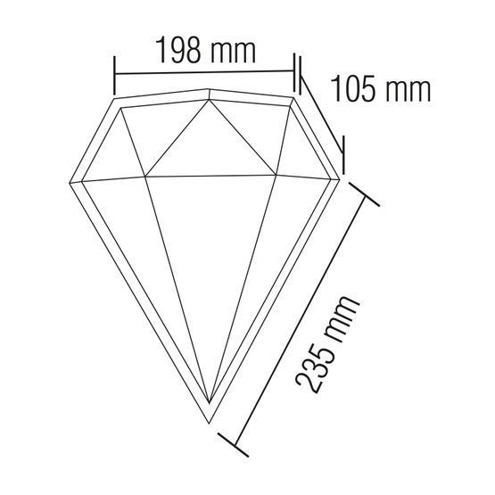 Світильник фасадний LED "CARAT" 12W настінний, Чорний, 55