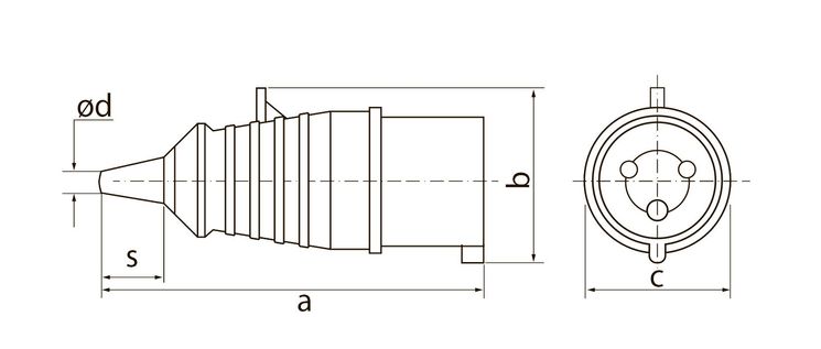 Вилка переносна ECOНОМЕ ВП 32А/3 2Р+РЕ (ECO-023)