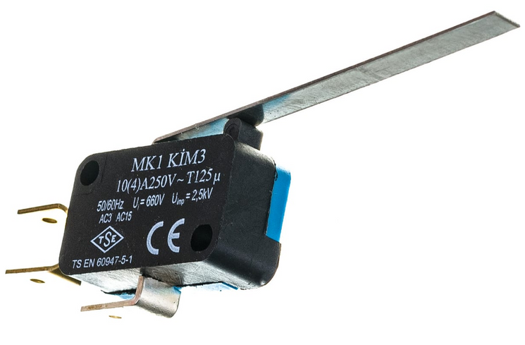 Мікро-вимикач з довгим металевим важілем MK1KIM3, EMAS