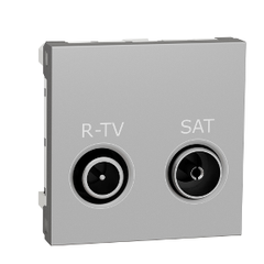 Schneider Розетка R-TV SAT кінц, 2 модуля алюм, 23040