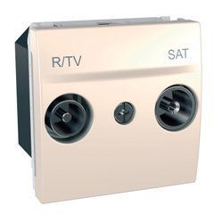 Розетка TV-R/SAT одиночная 2М Слоновая кость MGU3.454.25 UNICA Schneider, 7976, Слоновая кость
