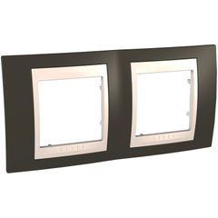 Рамка 2-постовая Какао/Сл. кость MGU6.004.571 Unica Plus Schneider, 8326, Какао
