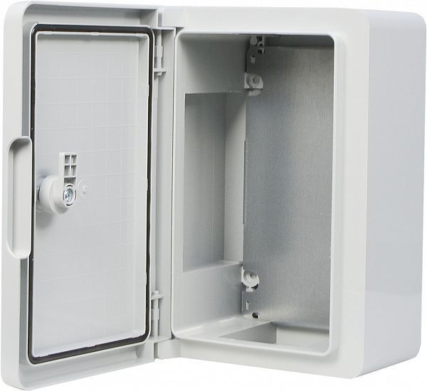 Корпус з АБС-пластику 20*30*13, IP65 ударостійкий, з МП непрозорі дверцята UBox