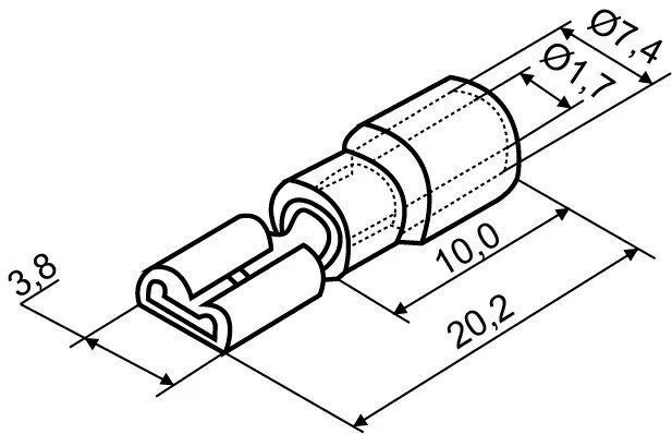 Конектори FDD1,25-250 6,35x0,5/0,8 (100 шт.)