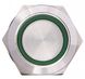 TYJ 19-372 Кнопка металева пласка з фіксац. 2NO+2NC, з підсвічуванням, зелена 220V, 13258