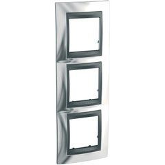 Рамка 3-я."Блестящий хром", Графит MGU66.006.210 Unica Top Schneider, 8577, Хром