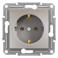 Розетка 1-я с заземлением Бронза EPH2900169 ASFORA plus Schneider Electric, 9950, Бронза